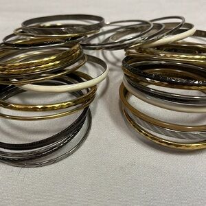 Bangle bracelets mixed metal bag of 31 pieces